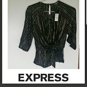 🅢︎🅐︎🅛︎🅔︎ Express Black Gold Striped Zip Tie